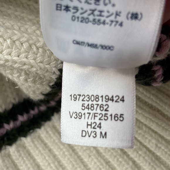 Lands' End Drifter V-Neck Striped Sweater Women’s Size Medium - Picture 4 of 11